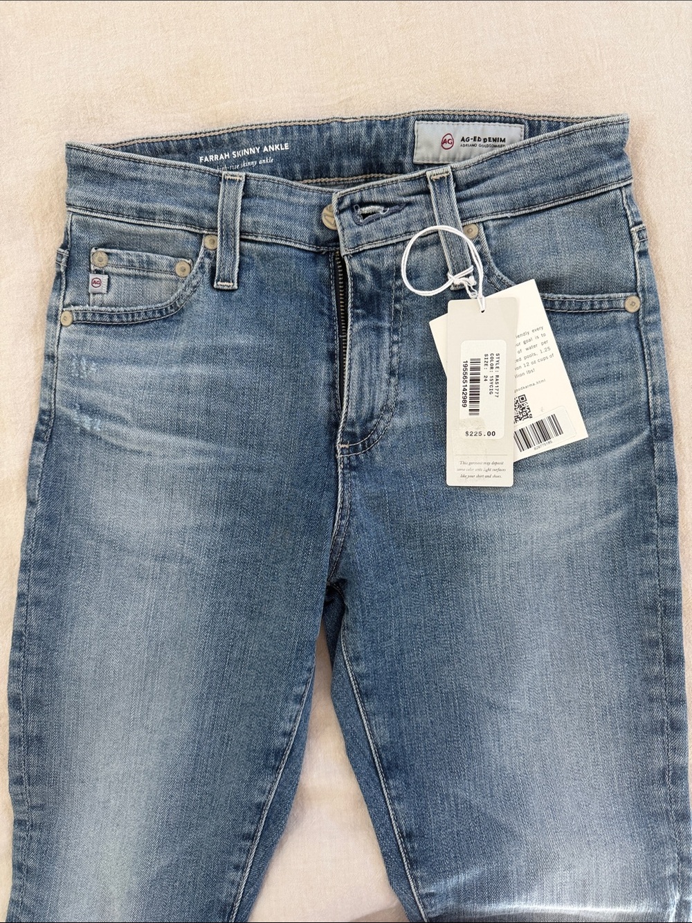 AG Adriano Goldschmied Farrah Skinny Ankle Jeans - Light Blue
